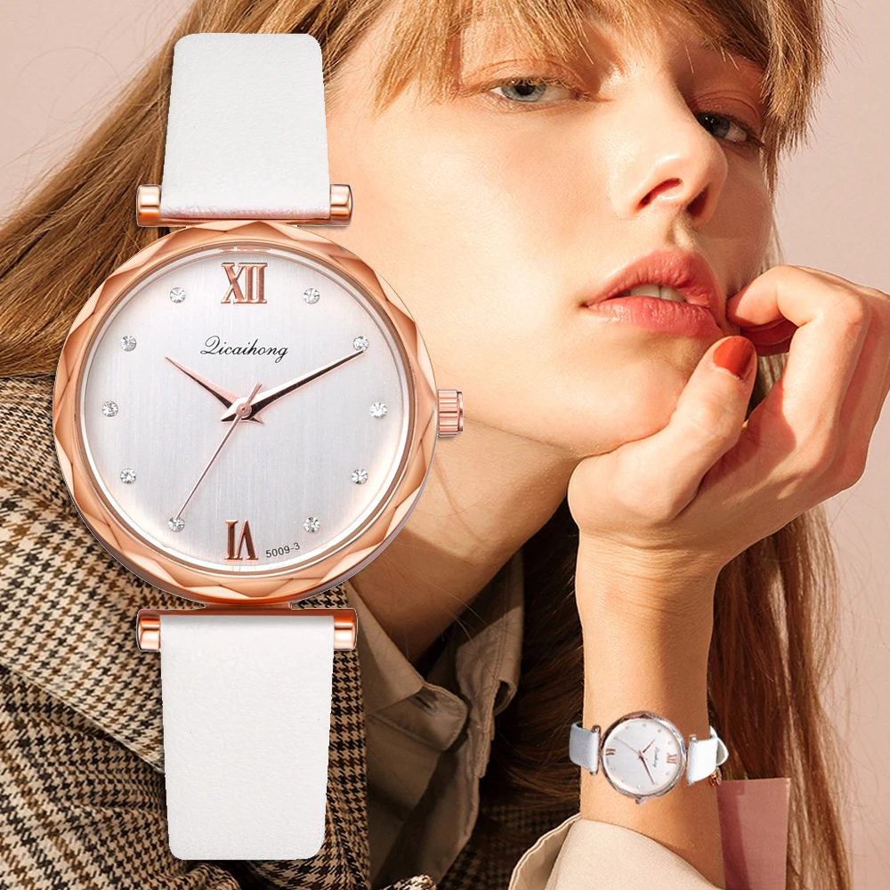 Women's Leather Watches Fashion Starry Sky Dial Creative Desgin Popular Bracelet Dress Quartz Clock Luxury Ladies Rose Watch | Наручные