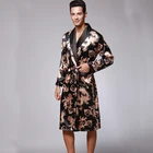 Мужские халаты с принтом SSH0127, Мужская пижама с длинными рукавами, одежда для сна, атласный шелковый халат, пижама с поясом, мужской Халат
