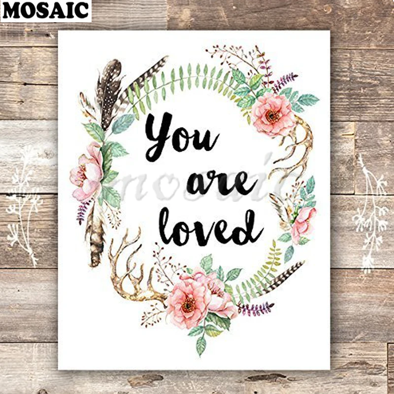 

Вы любимы цветочный венок арт diamant 5D DIY алмазная живопись натюрморт бриллиант geborduurd Алмазная Мозаика Декор для дома