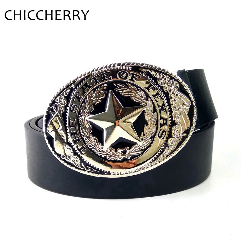 Новая мода мужской черный из искусственной кожи Ремни 130 см с штата Техас флаг