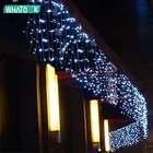 Светодиодный ная Рождественская гирлянда-занавес в виде сосулек, 220 В, Декоративная гирлянда для праздника, вечеринки, дома, окна, стены, ночное освещение в помещении