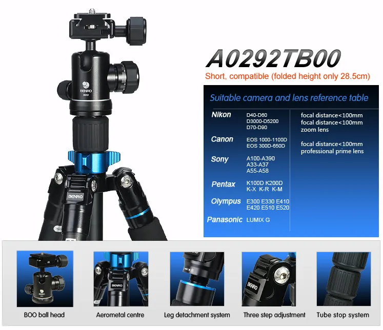 GoPro Benro A0292TB00 SLR штатив микро одиночный Портативный штатив Alpenstock 3 в 1 только 28 см