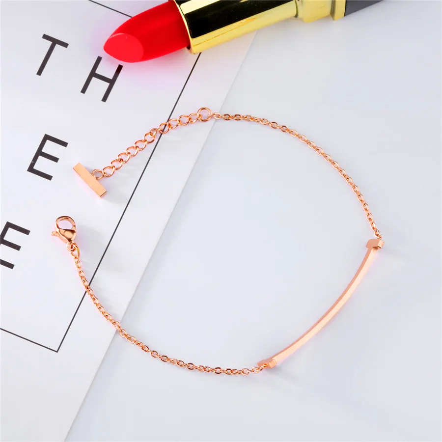 Браслет цепочка из титановой стали с надписью O|chain bracelet|bracelet lettertitanium steel |