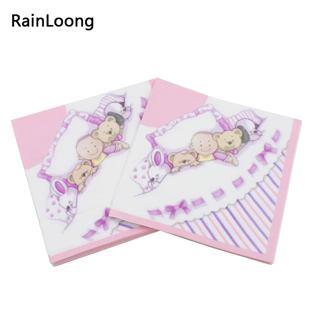 [RainLoong] Детская бумажная салфетка с рисунком из мультфильма для мероприятий и