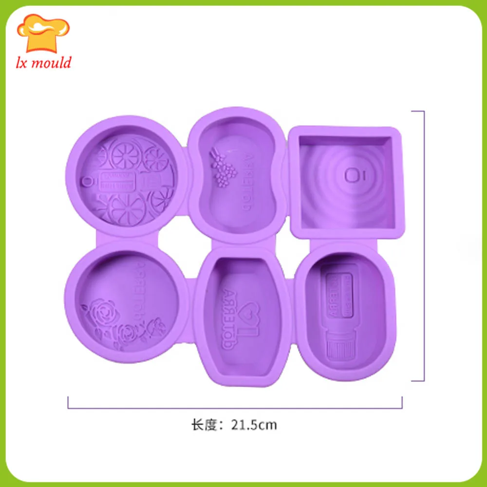

New product 6 even more mold DIY handmade soap mold silicone cake baking mould easy to take off the mold