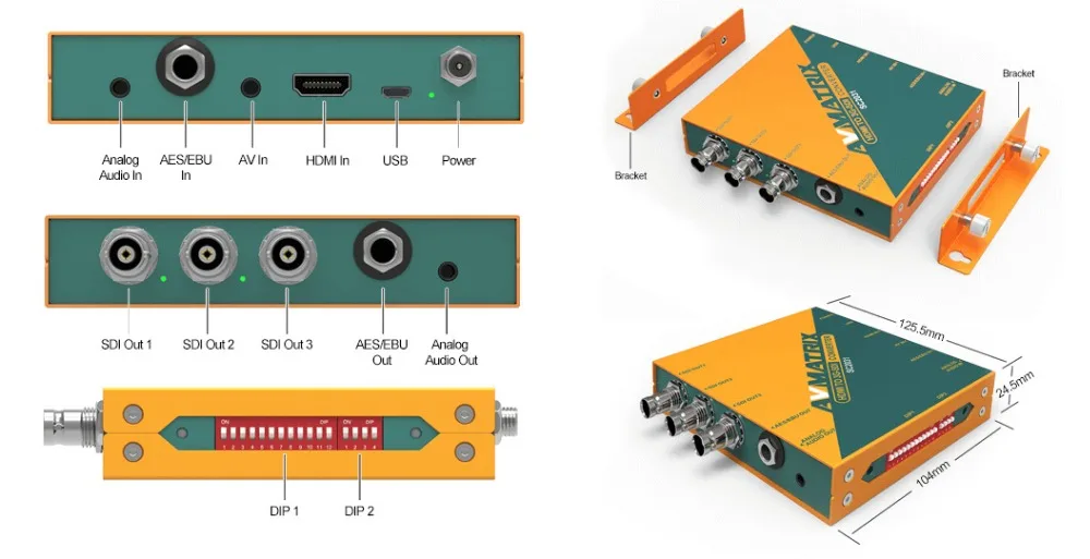 AVmatrix HDMI to SDI масштабируемый конвертер с аудио embededding, Avmatrix HDMI 1080P 60hz to 720p 30hz конвертер для SDI монитора