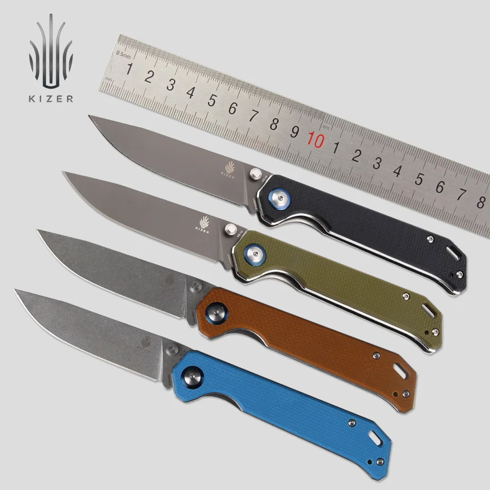 

Kizer Knife Survival V4458A3/A4 Begleiter Tactical Knife Hunting Folding Blade VG10 Steel Outdoor Camping Tool G10 Handle