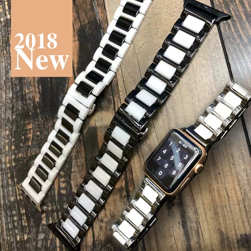 2018 Новый керамический ремешок для Apple Watch 38 мм 42 смарт часы браслет iWatch 2 3 высокое