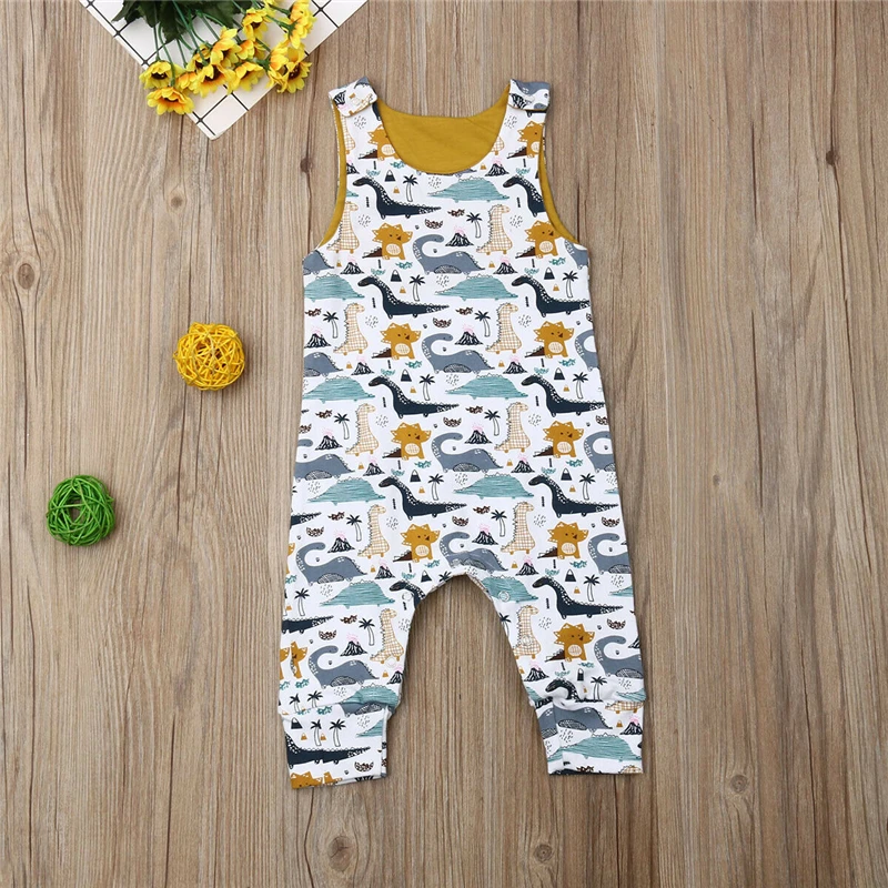 Newborn Infant Baby Boy Dinosaur cartoon sleeveless Clothes Jumpsuit Romper Playsuit Sunsuit Outfit 610 |