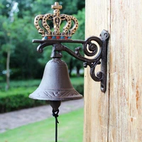 antique wrought iron crown welcome dinner bell windchime wind chime primitive garden door porch cabin lodge patio courtyard