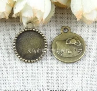 

Free Shipping(A3136) 14mm round Lucky cat Cameo Settings Alloy Cork Base Making Charm Pendant Jewelry Accessories Findings