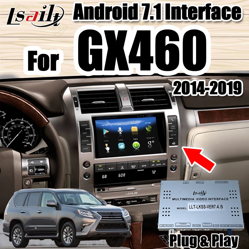 Lsailt Android 7,1 двойная система видео интерфейс для Lexus GX460-19 gps навигационная коробка поддержка carplay и Android авто