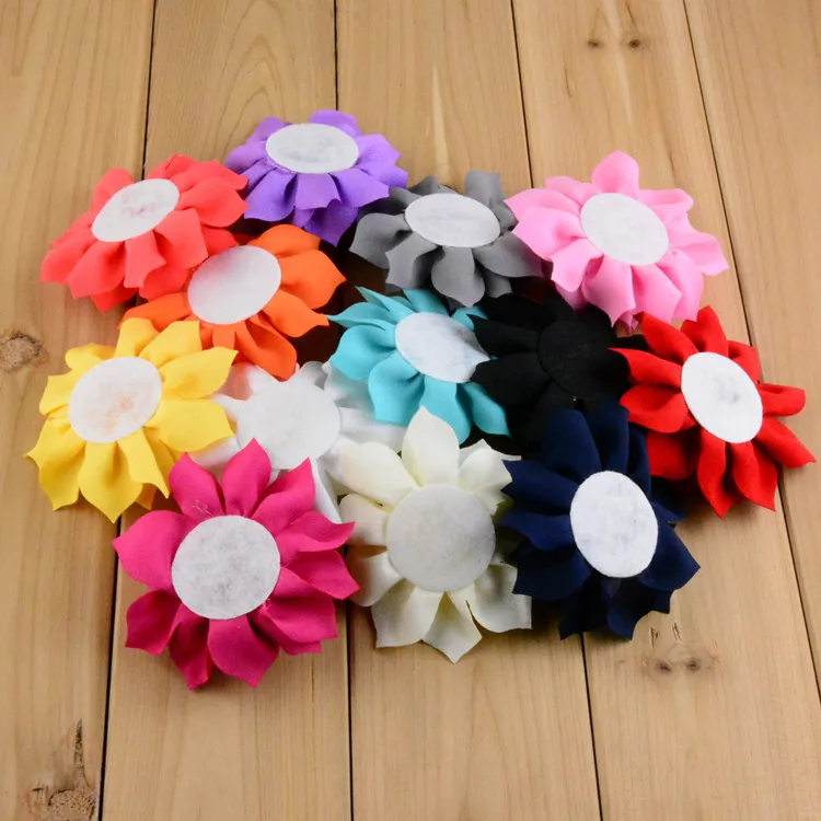 30 pcs/lot 8cm louts satin chiffon flower lotus for headbwear hair apperal accessories | Аксессуары для одежды