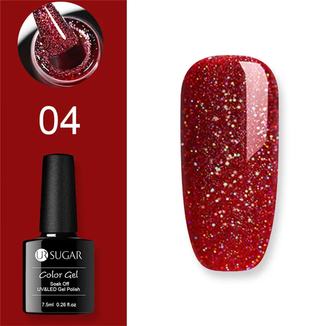 Rainbow 4 Ur Sugar Гель-лак UV Vernis Полупостоянный праймер верхнее покрытие 7,5 мл замачиваемый эмалированный Гель-лак УФ-гель для ногтей лак - Цвет: Rainbow 4