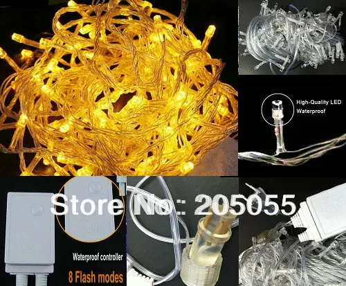 10 м 100LED лампы Рождественские гирлянды светильник Водонепроницаемый 8 изменение