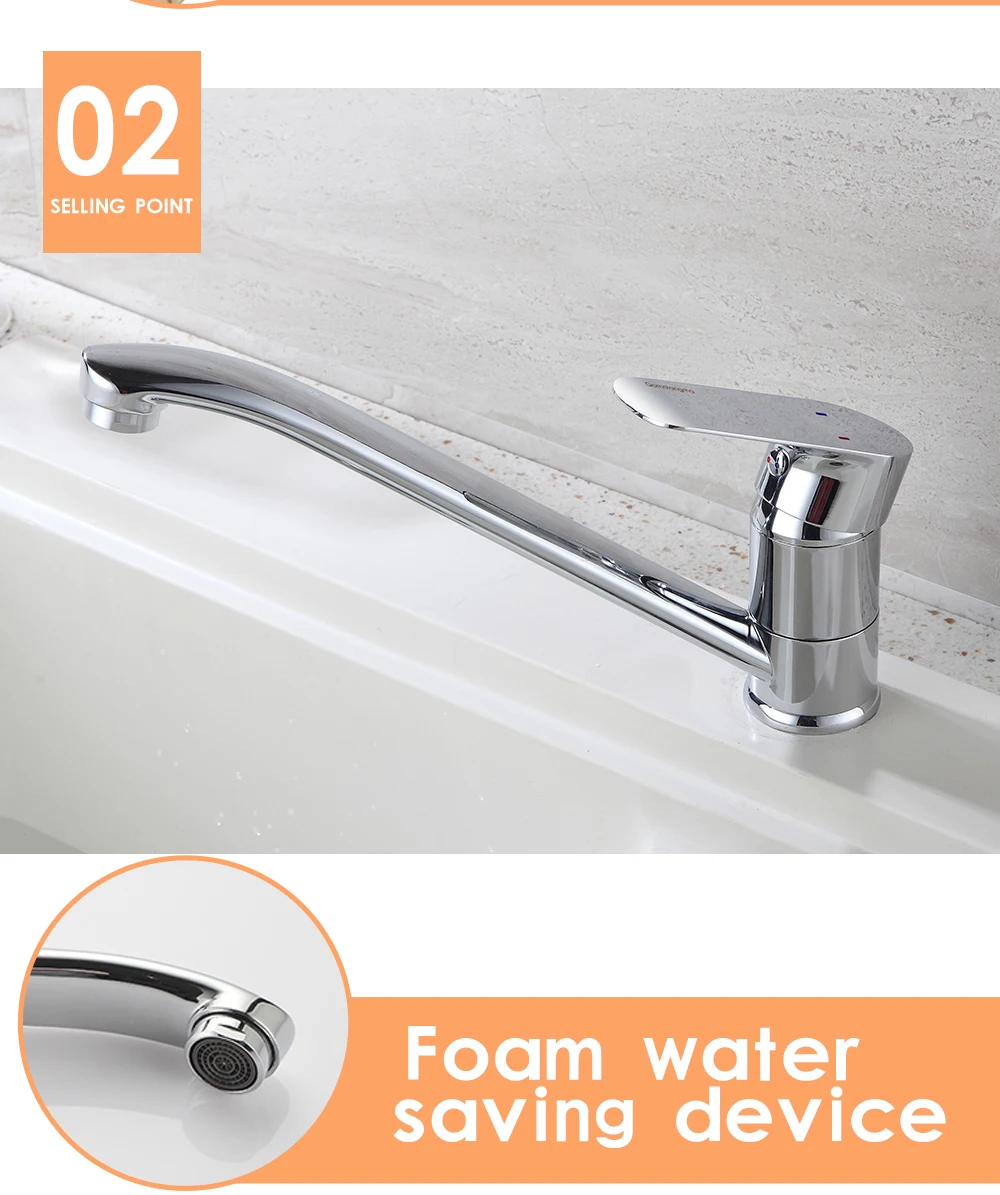 Kitchen Faucet Sink water Faucet Brass Mixer crane 360 Degree Rotating Deck Mounted Cold and Hot Kitchen Mixer Taps