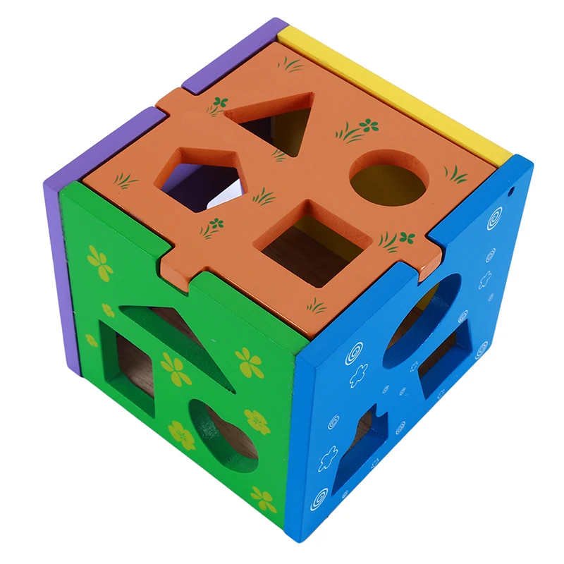 

13 Holes Wooden Paired Box Shape Cognitive Matching Puzzle Games Box Toys For Children Learning Educational Toys