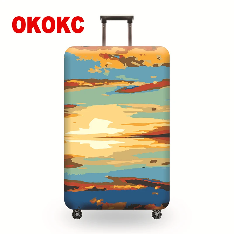 

Чехол для чемодана OKOKC, эластичный, плотный, подходит для чемодана 22-25 дюймов, защитный дорожный аксессуар