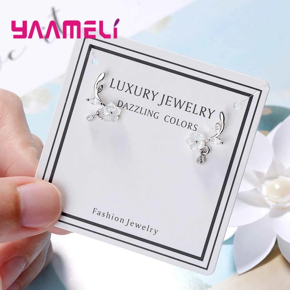 Женские серьги-гвоздики в виде цветка серебро 925 пробы