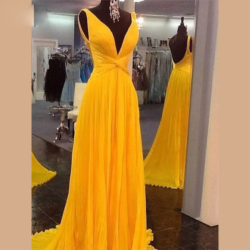 

Sexy Backless Prom Gown Chiffon Floor Length Dress Vestido De Festa for Wedding Party Custom Made
