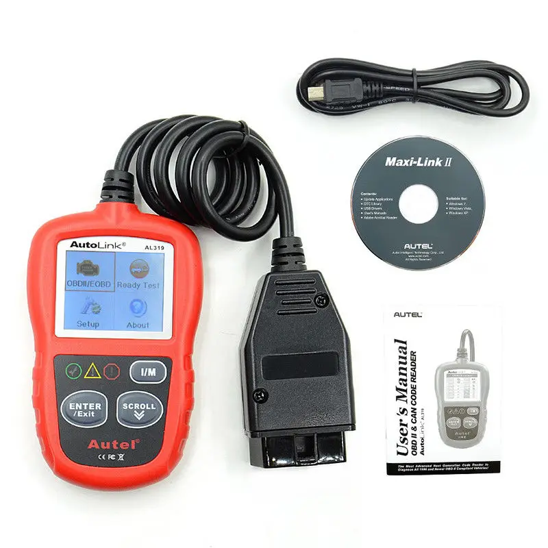 Autel AutoLink AL319 диагностический инструмент DIY OBDII Автомобильный сканер кода
