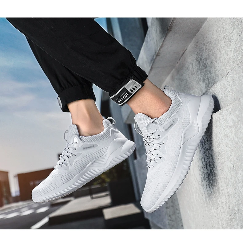VESONAL/дышащие кроссовки Flyknit; мужская повседневная обувь для взрослых; сезон лето-осень; Мужская обувь для бега; прогулочная обувь; большие размеры 39-47