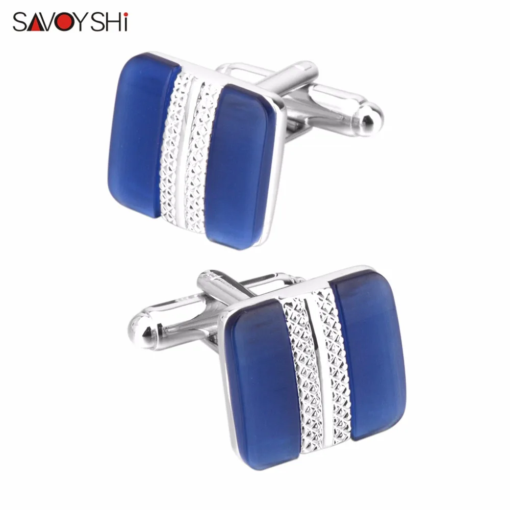 Роскошные фирменные запонки SAVOYSHI с камнями в форме кошачьего глаза высокое