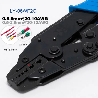 LS-06WF2C RV SV BV Предварительно изолированный терминал коннекторный обжим плоскогубцы 0,14-6 мм2 трубчатый кабель пресс инструмент термоусадочная прикладочная проволока Обжимные Щипцы для соединений - Цвет: LS-06WF2C