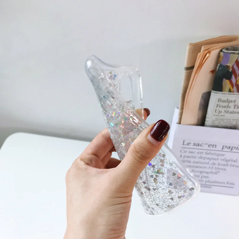 KUKE Heart-shaped vertical bar glitter phone case For iPhone X 8 7 6S 6 Plus Cute Case Fashion Capa Soft TPU Back Cover Cases |