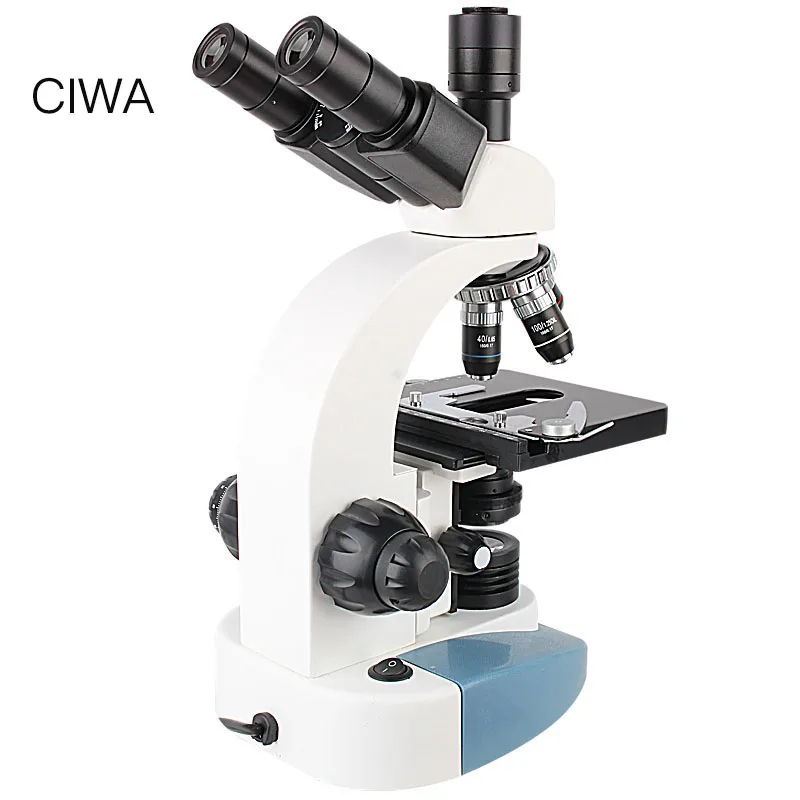 CIWA Профессиональный биологический 40X 1600X микроскоп бинокулярный бинокль HD