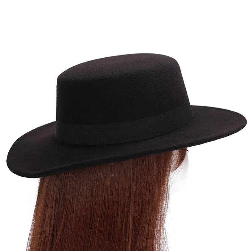 Осень зима 2017 мужские шляпы фетровые винтажные для женщин и девочек с плоским