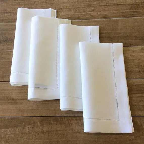 Pure Linen Napkin Комплект из 2 предметов, чистый лен салфетки с мережкой в белого цвета, размером 45*45 см - Цвет: Pure Linen Napkin