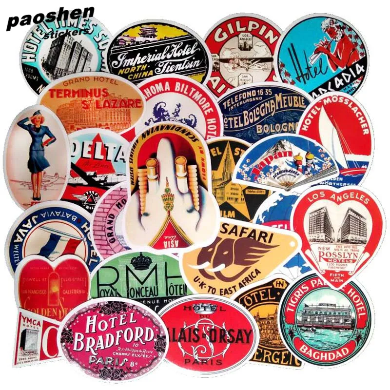 Наклейки 55 шт. в ретро стиле домашний декор наклейка для сумки на ноутбук