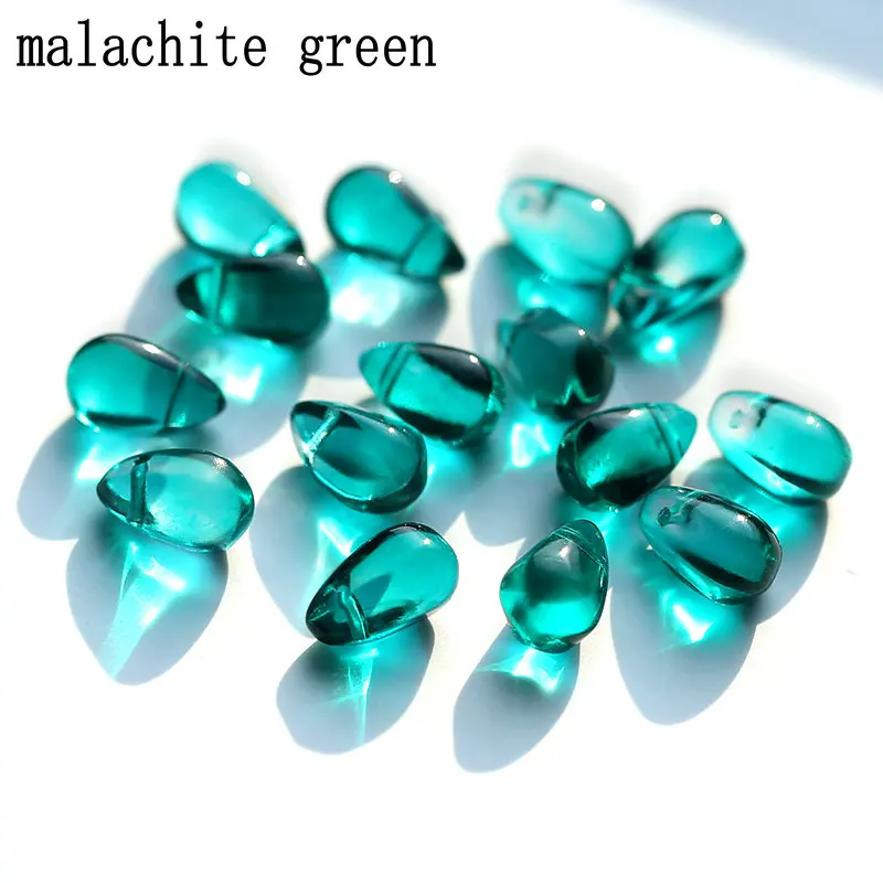 malachite green 100 шт 6x9 мм смешанные цвета гладкое стекло капли воды бусины Кристалл Австрийские бусины для браслета серьги изготовление Ювел - Цвет: malachite green