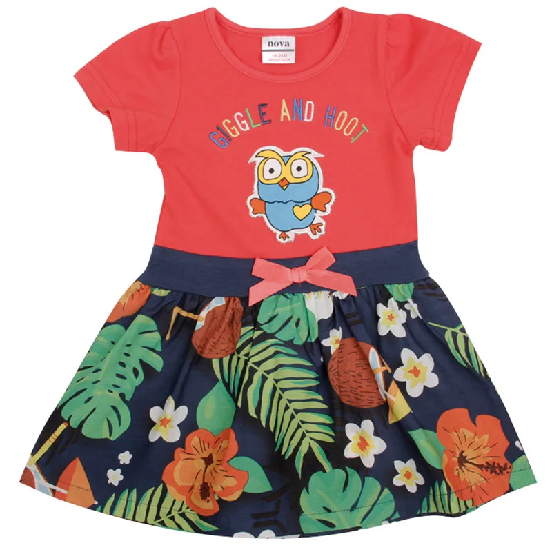 NOVATX Летнее платье для девочек бренд цветочный хлопок детское костюм принцессы