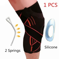 moving leg protector sport ware nylon gray elastic knee support bracket kneepad adjustable patella knee pad basketball safety