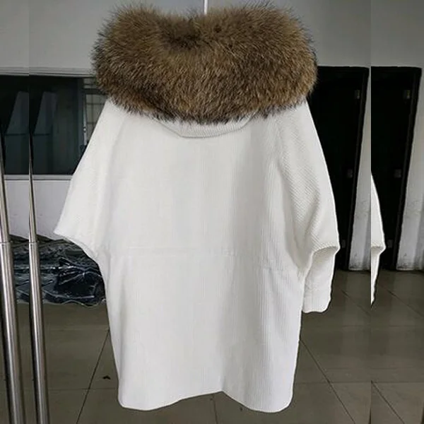 Color 4 MaoMaoKong2019, новая зимняя куртка, пальто, женская парка, вельветовое пальто с мехом, большой воротник из натурального меха енота, настоящая теплая подкладка из меха ягненка - Цвет: Color 4