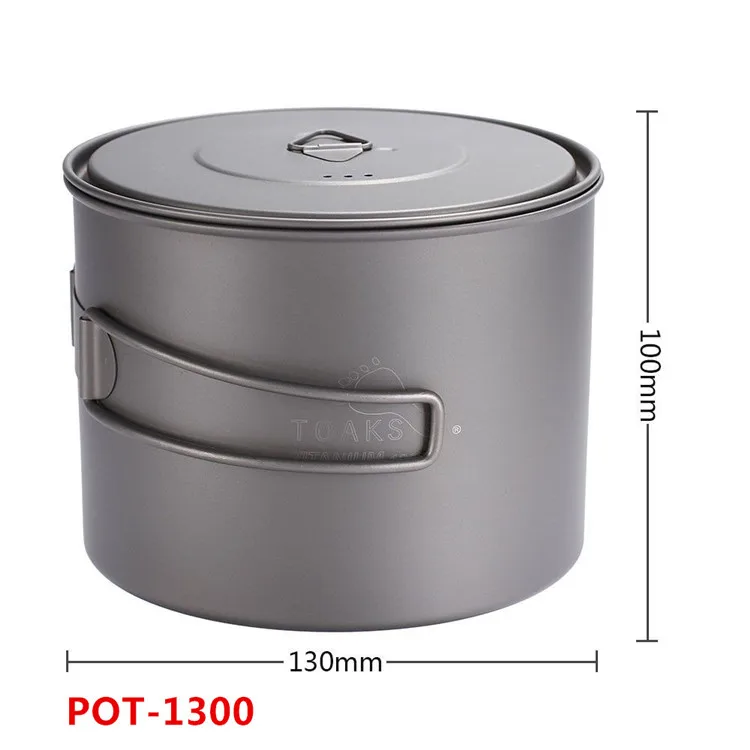 POT-1300 Ltralight титановая чашка титановый горшок для кемпинга на открытом воздухе титановая чаша портативная чашка для воды для пикника Кружка со складной ручкой - Цвет: POT-1300