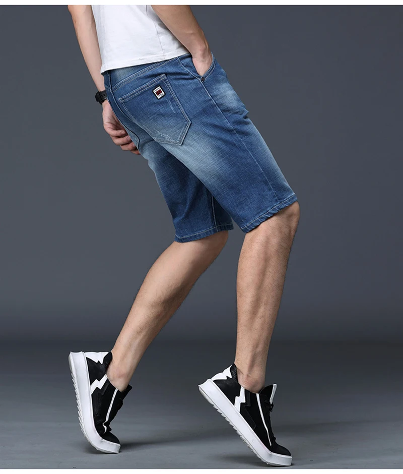 Men's Denim Shorts Good Quality Short Jeans Men Cotton Solid Straight Short Jeans Male Blue Casual Short Jeans High Quality