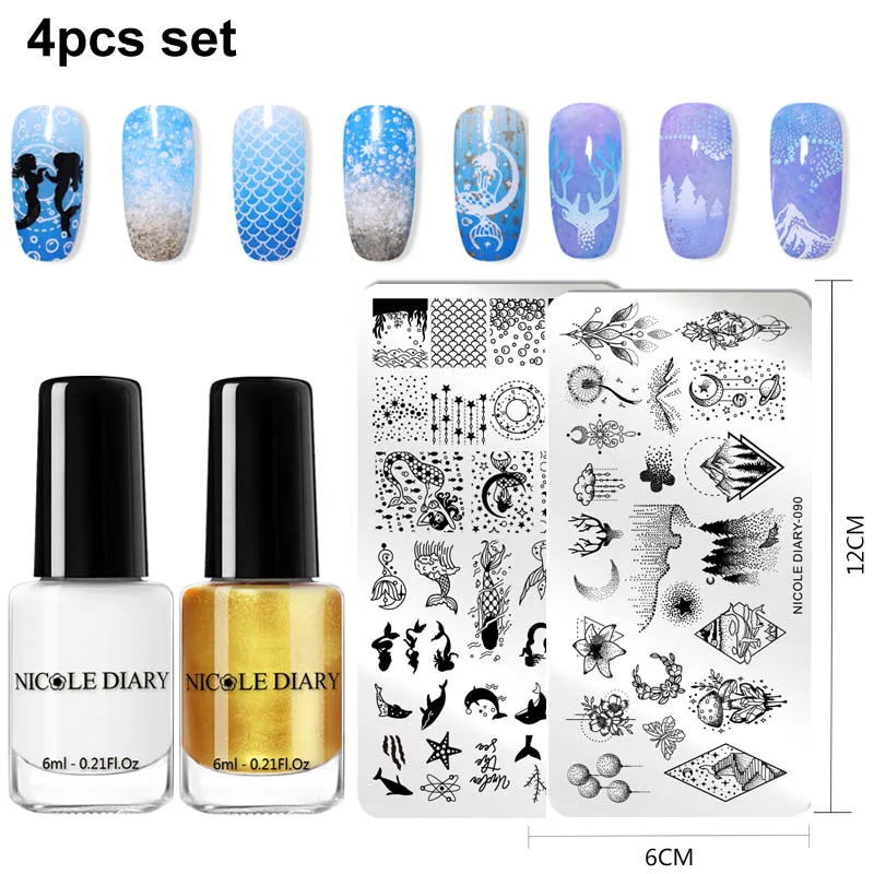 Set 30 NICOLE дневник 4 шт. набор для штамповки ногтей набор для полировки геометрических цветов шаблон для штамповки ногтей принтер штамп набор для штамповки лаков - Цвет: Set 30
