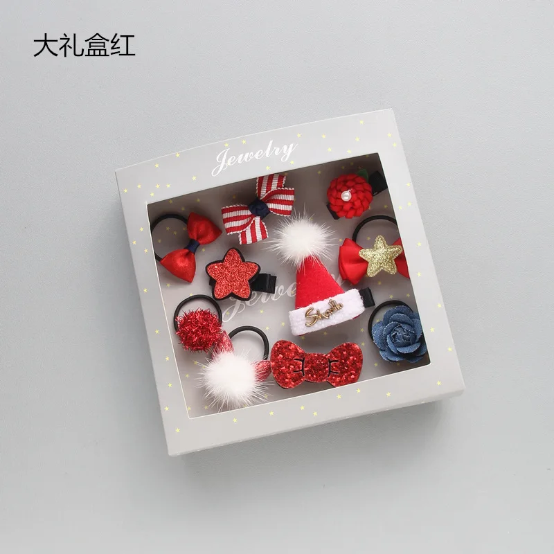 12 big box red 10 шт./компл. цветы шпилька-бант со звездами для детского Мультяшные зажимы для волос Девочки ручной работы аксессуары для волос - Цвет: 12 big box red