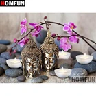 Алмазная 5D картина HOMFUN сделай сам, полноразмернаякруглая вышивка крестиком религиозный Будда, подарок для домашнего декора, A01767