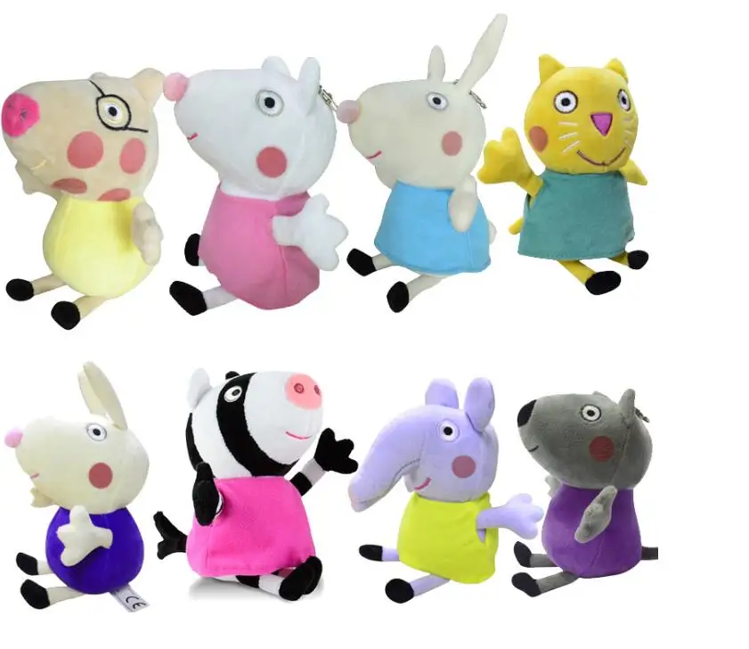 Бренд Свинка Пеппа Плюшевые игрушки 19 см Peppa Джордж семья Мягкая кукла Друзья