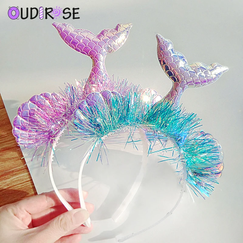 OUDIROSE 1 шт. хвост русалки Женская повязка для головы День рождения украшение