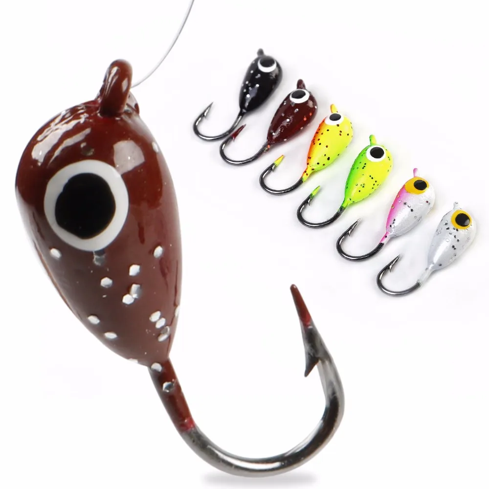 6 шт льда рыболовный крючок 1 8 см/2g Lead Jig Head крючки для зимней рыбалки рыболовные