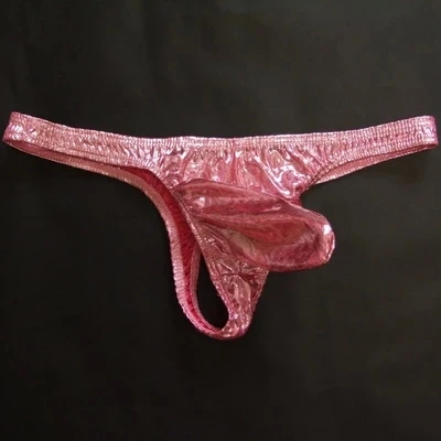 Нижнее белье для геев мужские стринги с металлическим эффектом микро