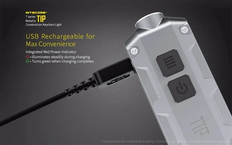 NITECORE мини фонарик CREE XP-G2 360 люмен USB Перезаряжаемый брелок фонарик с батареей на каждый день