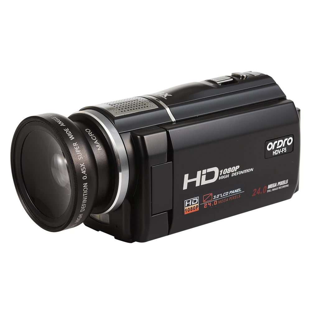 ORDRO цифровая видеокамера HDV F5 Портативный 1080P FHD 30fps мини дистанционное управление