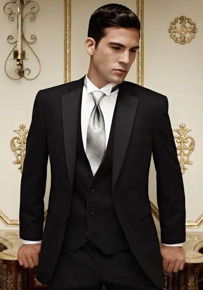

High Quality Mens Suits Groomsmen Groom Tuxedos Wedding Best Man Suit Blazer (Jacket+Pants+Vest+Tie) NO:241
