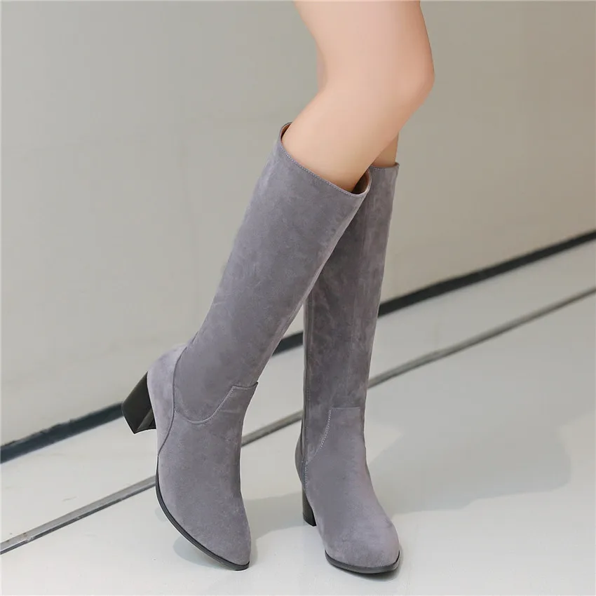 Демисезонный Для женщин сапоги до колена Женская обувь на высоком каблуке